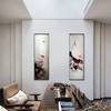 新中式沙发书房客厅餐桌背景墙带框3D立体艺术玻璃画一塘荷趣挂画壁画